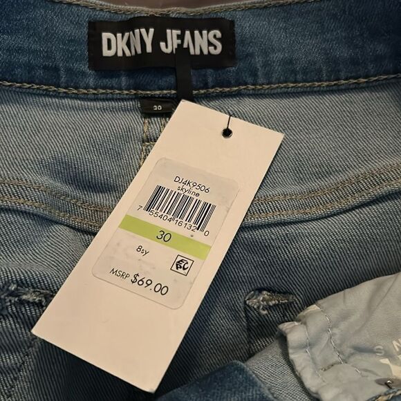 DKNY Jeans Denim High Rise Maxi Skirt in Skyline - Picture 7 of 7